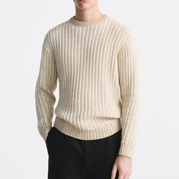ZARA TEXTURED STRIPED SWEATER - Picture 1 of 6